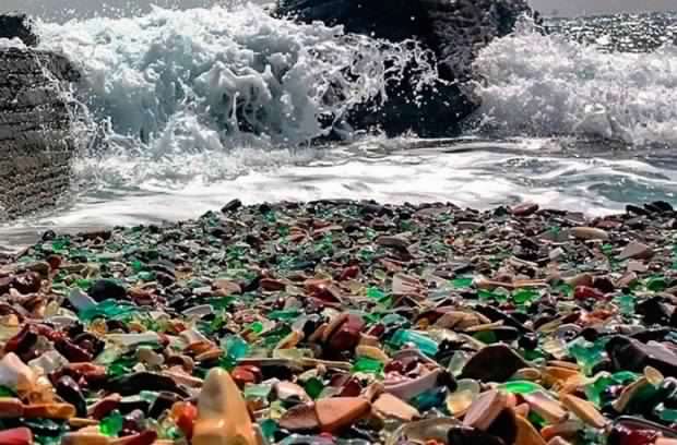 watercolor glass beach russia
