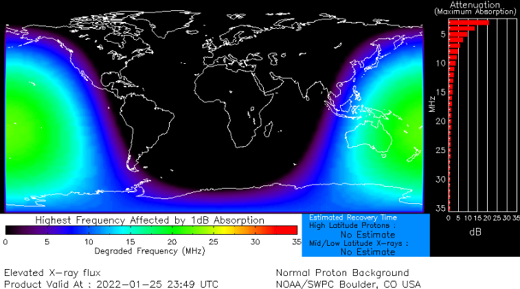 Brillamento solare blackout mappa pacifico
