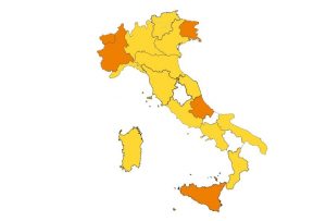 mappa italia zona gialla arancione