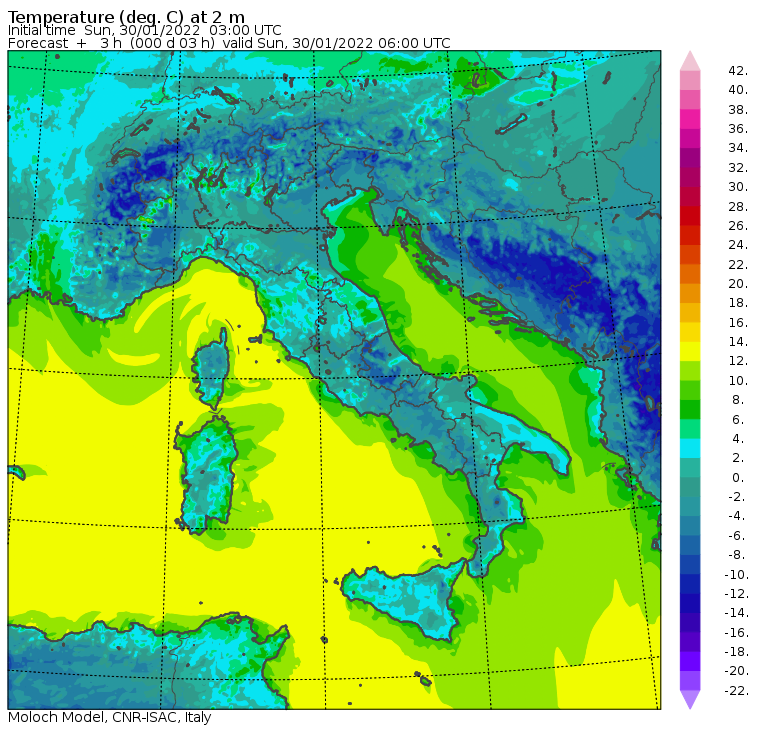 temperature minime oggi