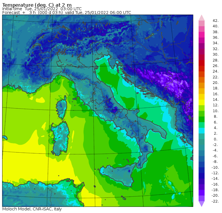temperature minime oggi