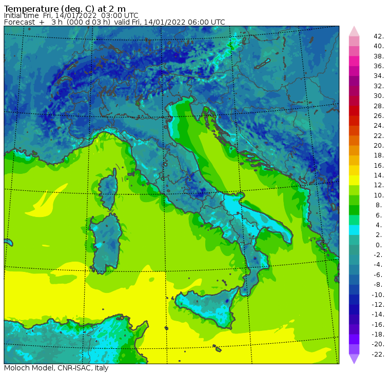 temperature minime oggi
