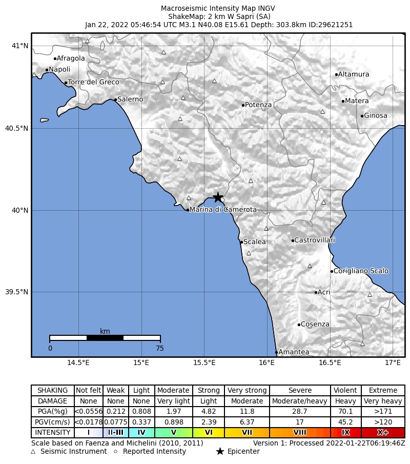 terremoto sapri salerno
