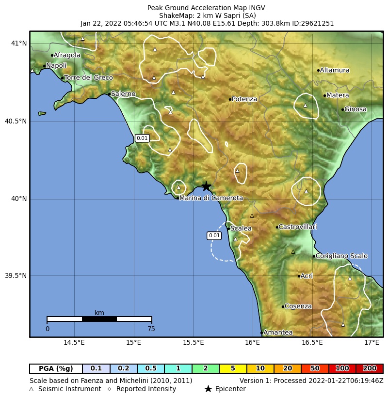 terremoto sapri salerno