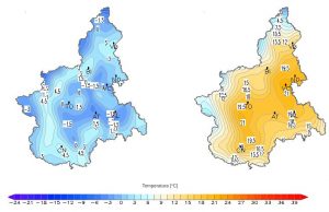 temperature minime massime oggi piemonte
