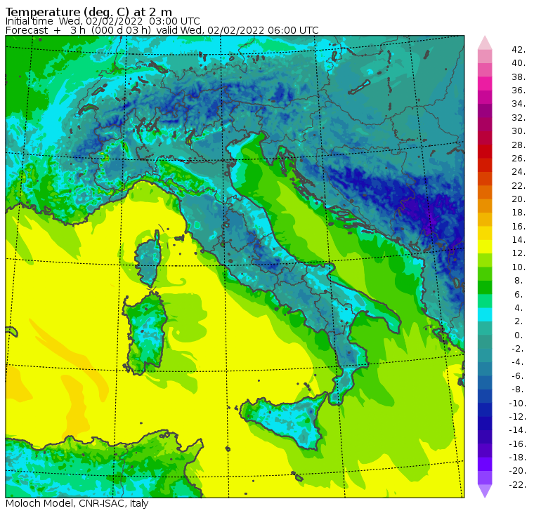 temperature minime oggi