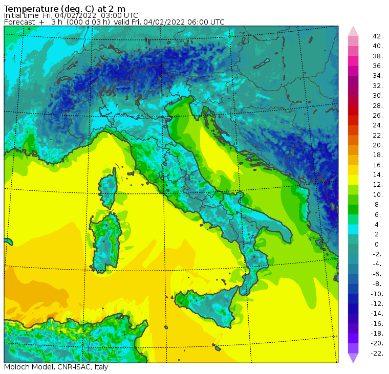 temperature minime oggi