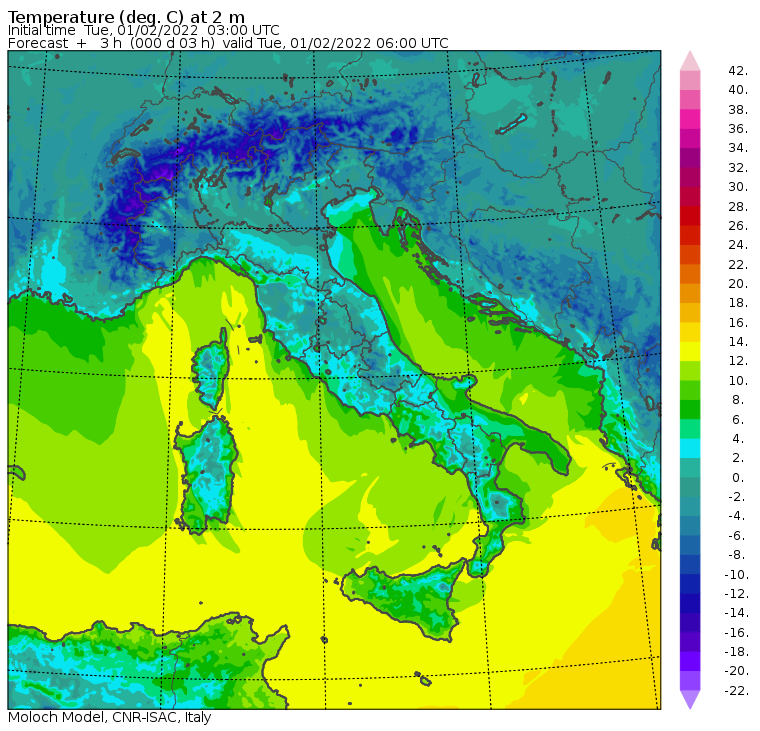temperature minime oggi