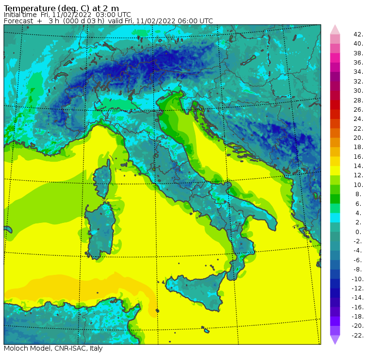 temperature minime oggi