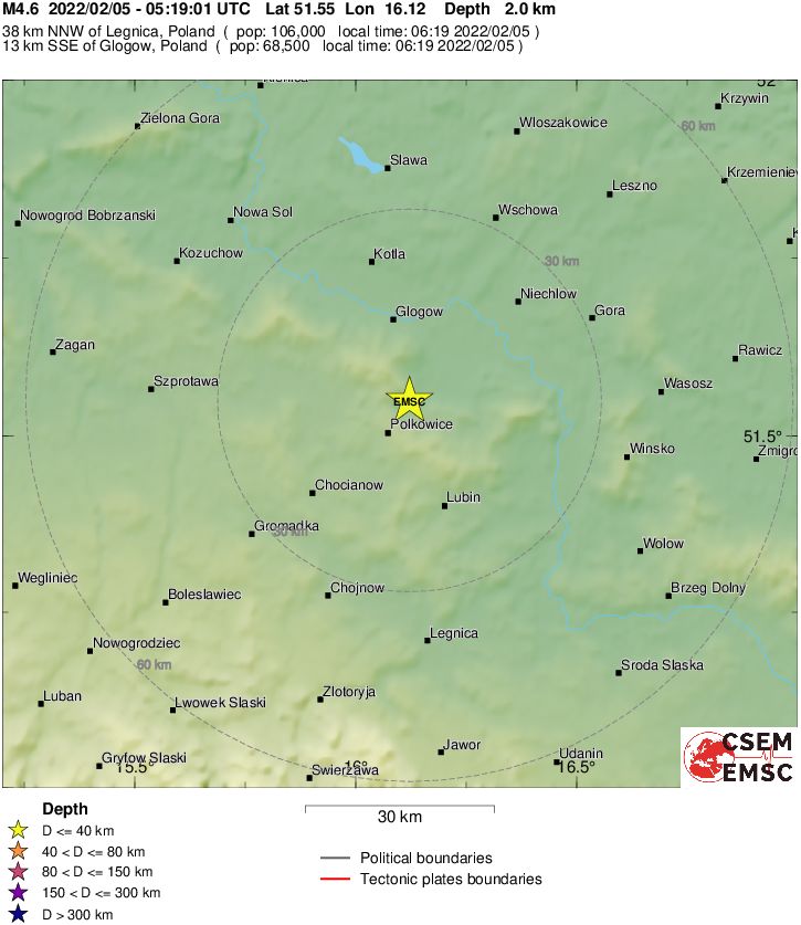 terremoto polonia