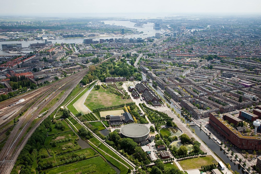 Immagine dopo il risanamento di Westergasfabriek, Ex Gas Works, Amsterdam, Paesi Bassi