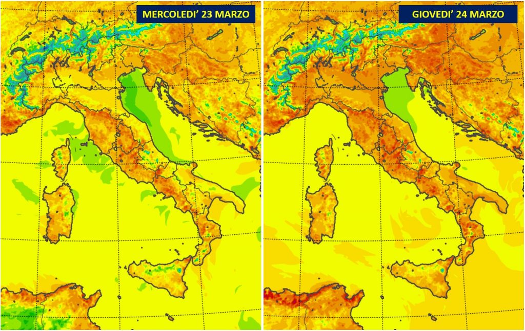 meteo italia marzo 2022