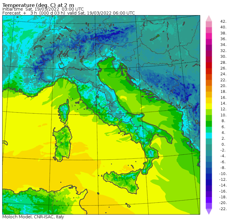 temperature minime oggi
