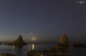 Giove, Venere, Marte, Saturno, Luna