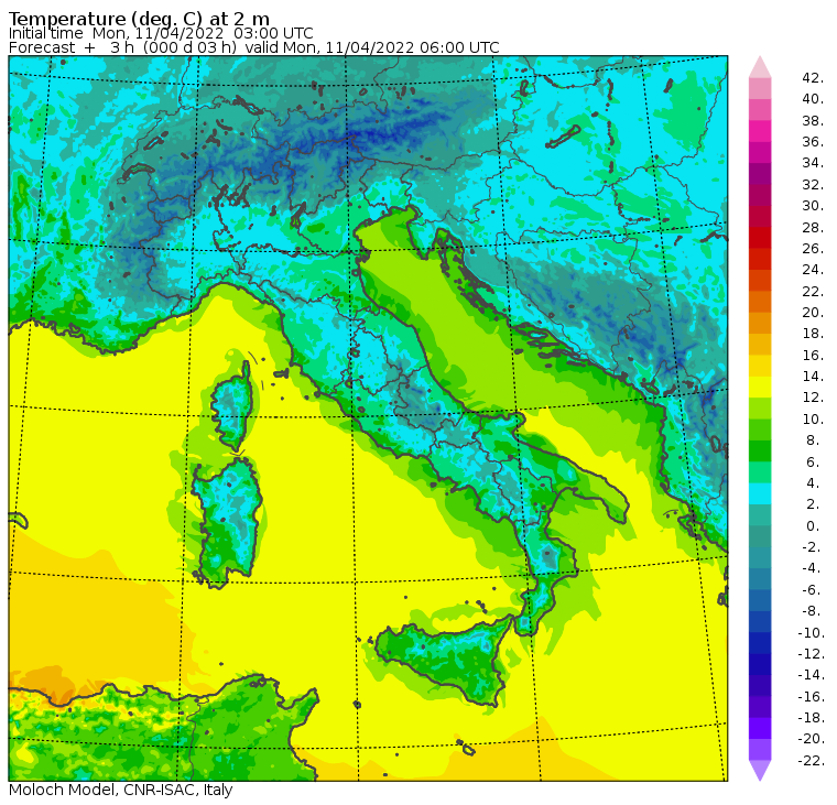 temperature minime oggi