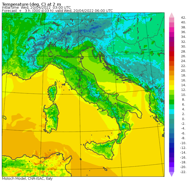 temperature minime oggi