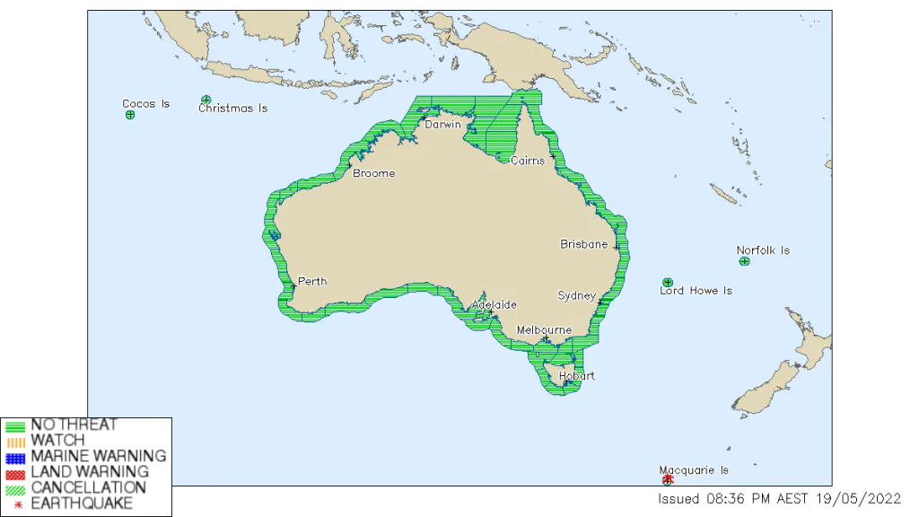 allarme tsunami australia