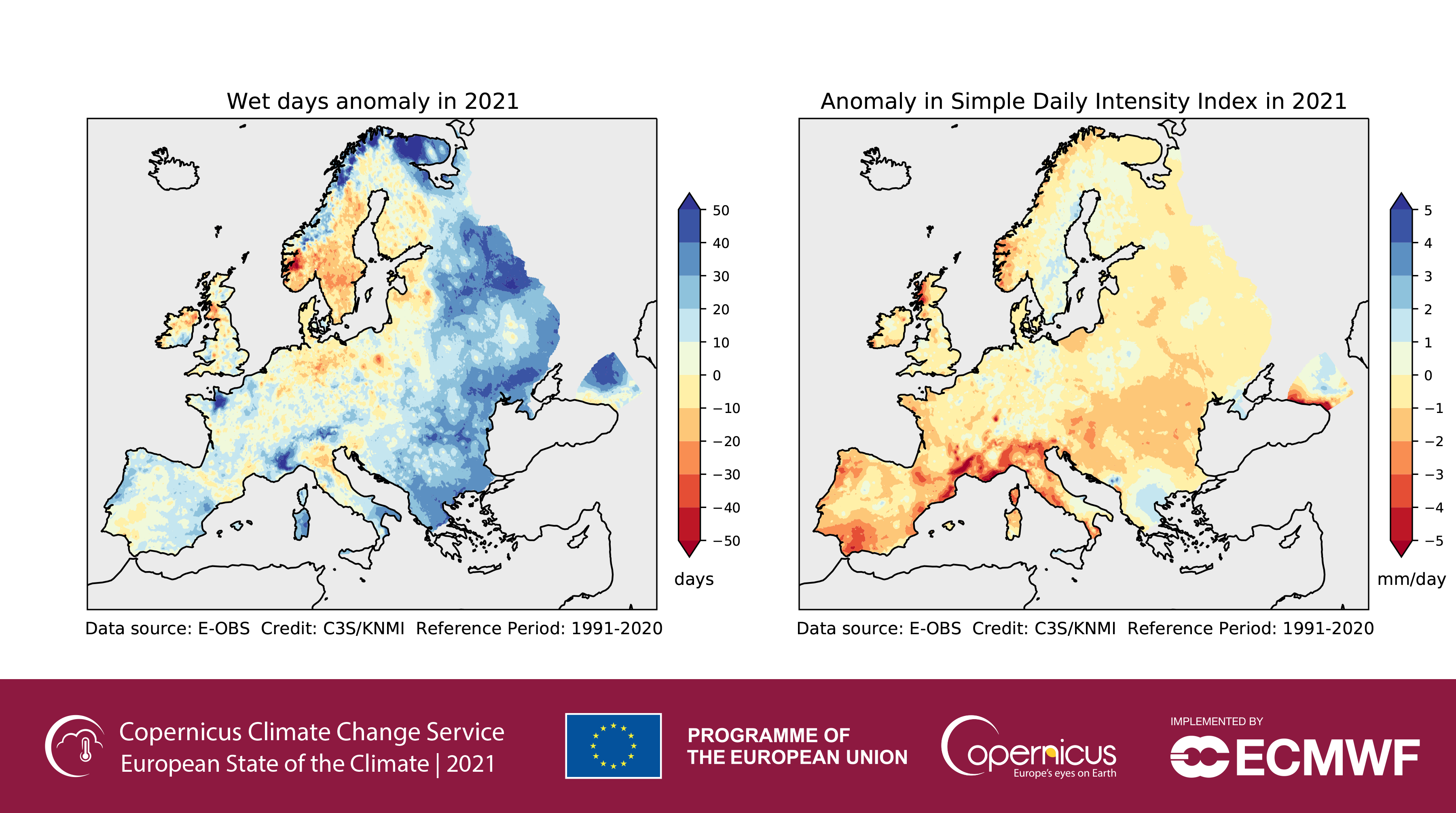 anomalia giorni piovosi europa 2021
