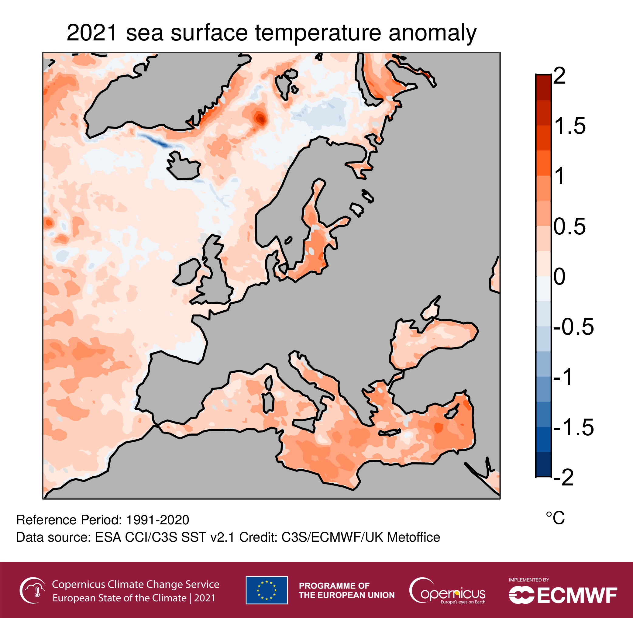 anomalia temperatura mari europa 2021