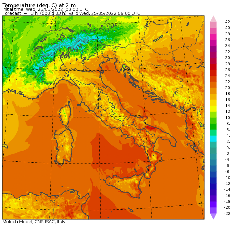 temperature minime oggi