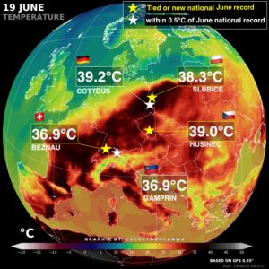 caldo record europa 19 giugno 2022