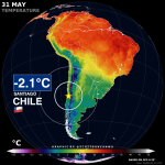 Intensa ondata di freddo in Cile: gelate diffuse e record a Santiago | FOTO