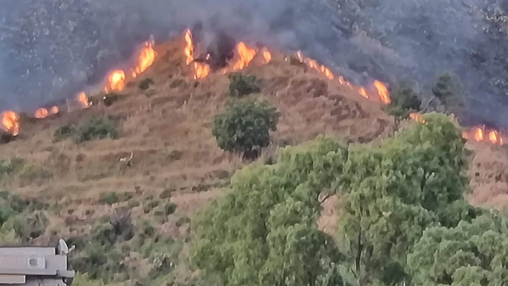 incendio collina pentimele