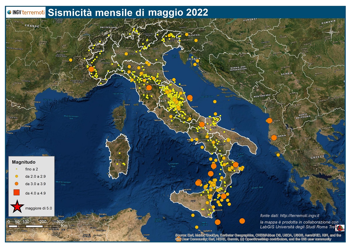 mappe sismicità Maggio 2022