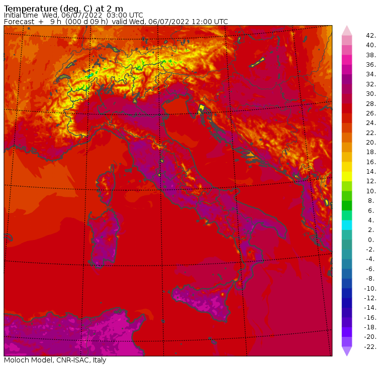 temperature massime 6 luglio