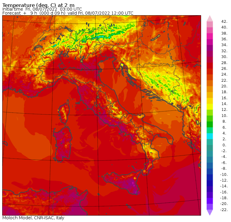 temperature massime 8 luglio