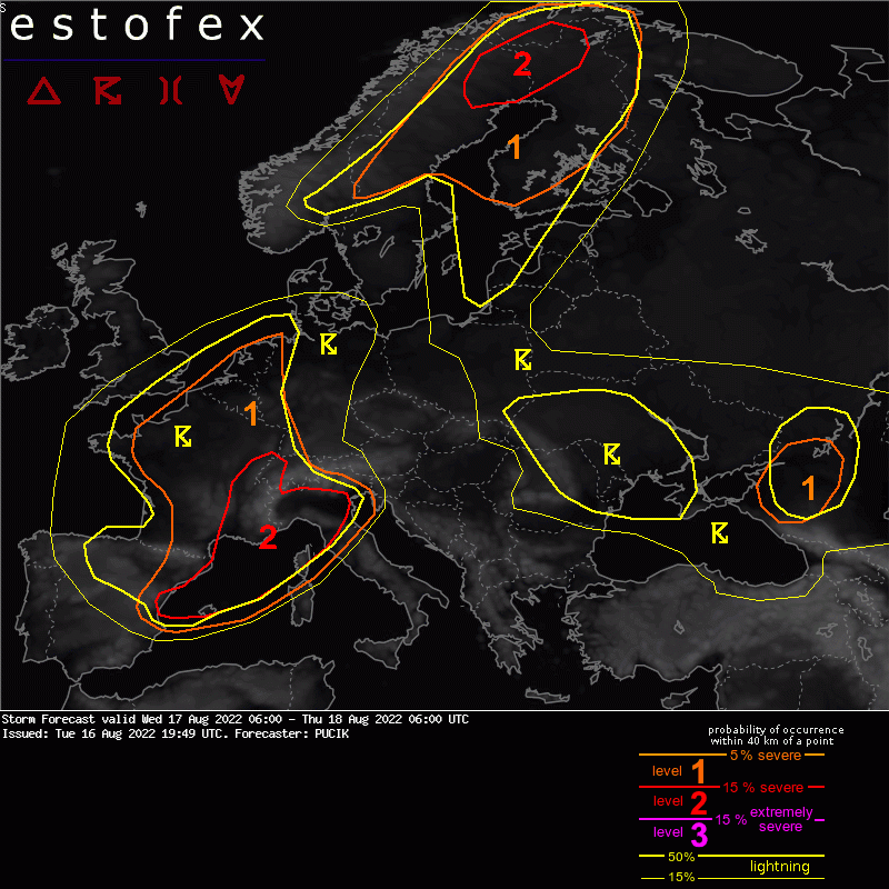 allerta meteo estofex 17 18 agosto