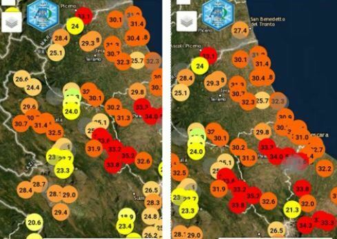 caldo abruzzo 19 agosto 2022
