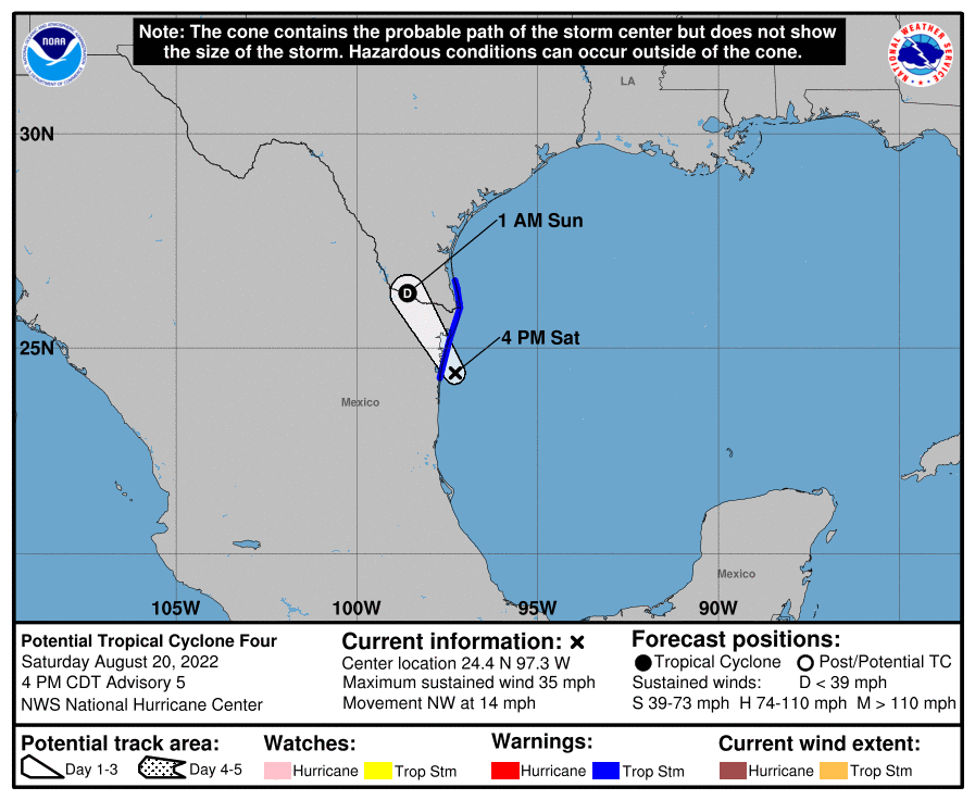 Una posible tormenta tropical que se dirige hacia la costa del Golfo de México y Texas: advertencia de inundación