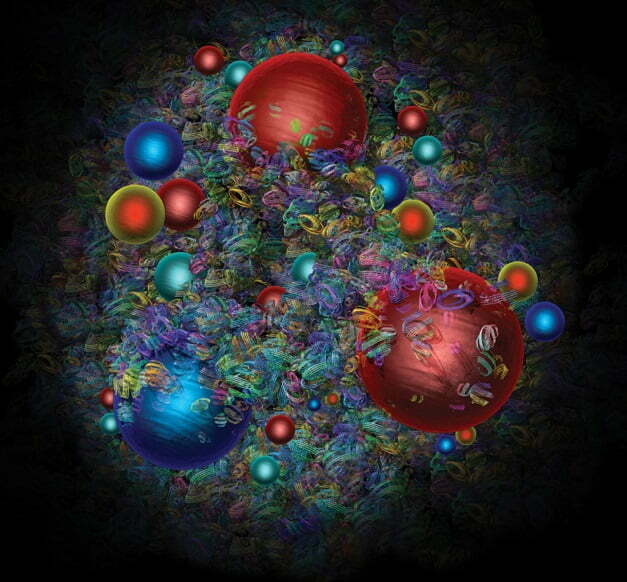 rappresentazione artistica della struttura del protone