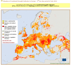 siccità europa luglio 2022