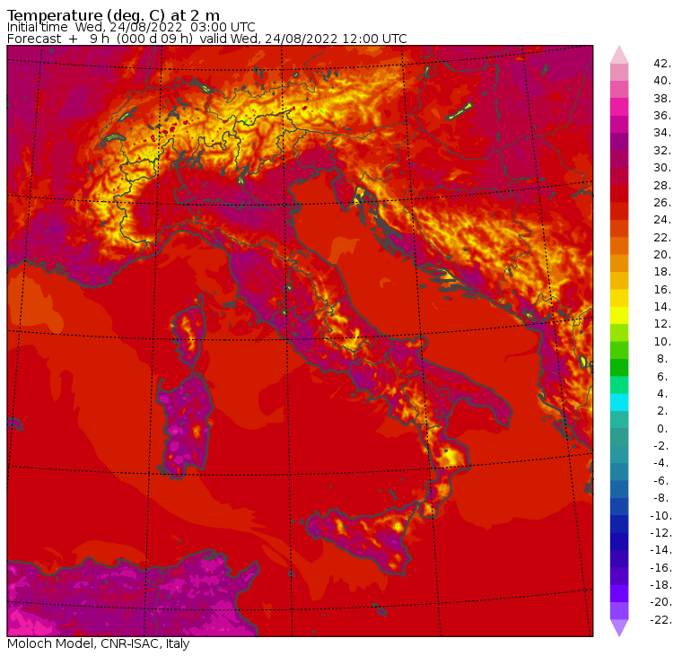 temperature massime 24 agosto