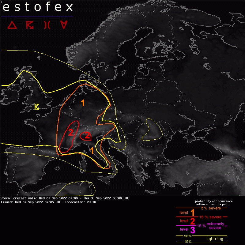 allerta meteo estofex 7 8 settembre 2022