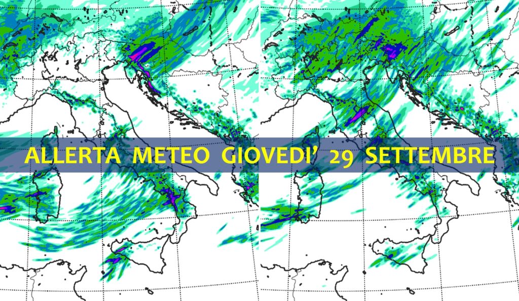 allerta meteo giovedì 29 settembre