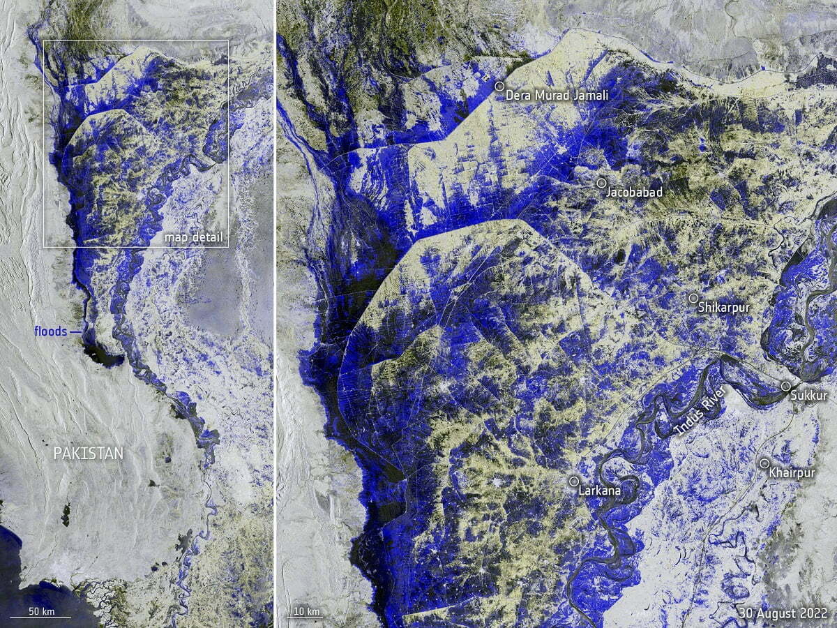 inondazioni pakistan satelliti
