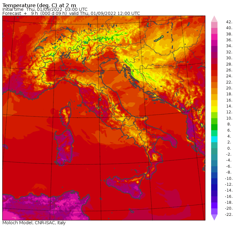 temperature massime 1 settembre