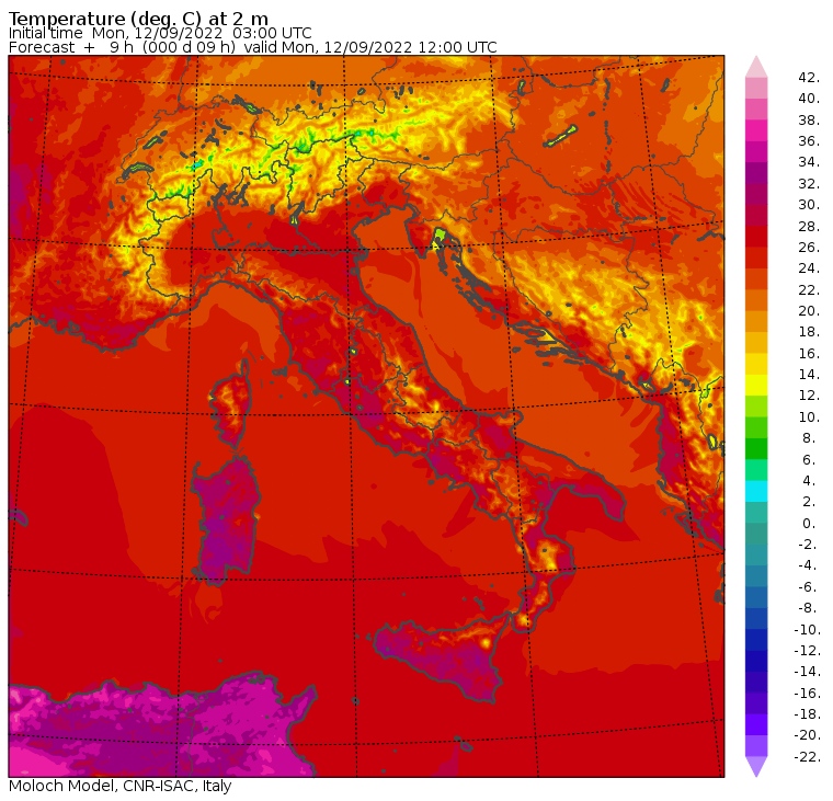 temperature massime 12 settembre