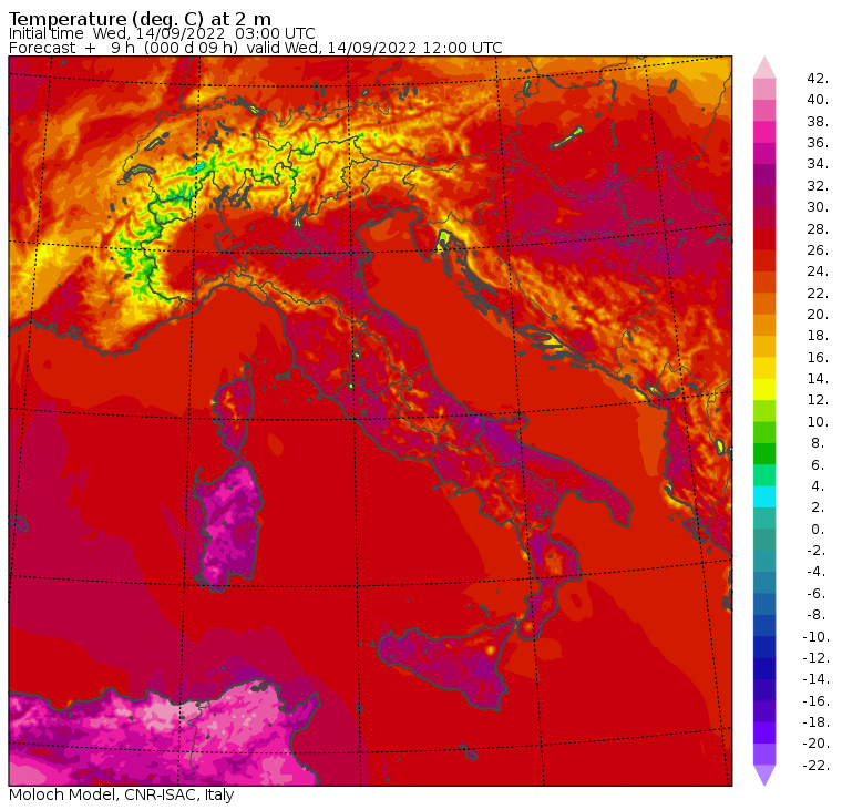 temperature massime 14 settembre
