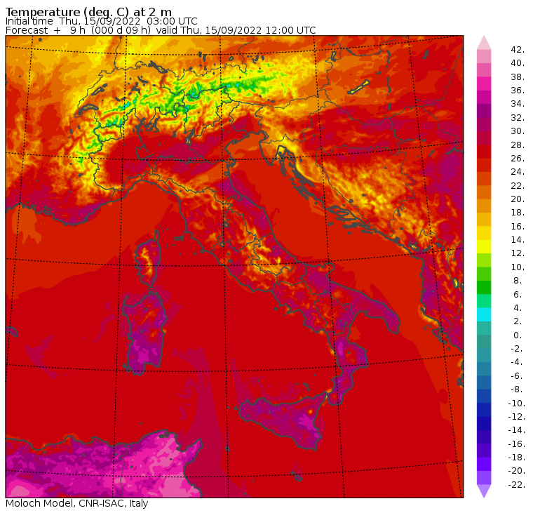 temperature massime 15 settembre