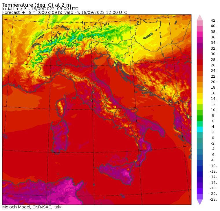 temperature massime 16 settembre