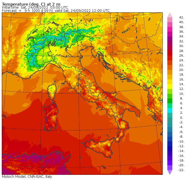 temperature massime 24 settembre