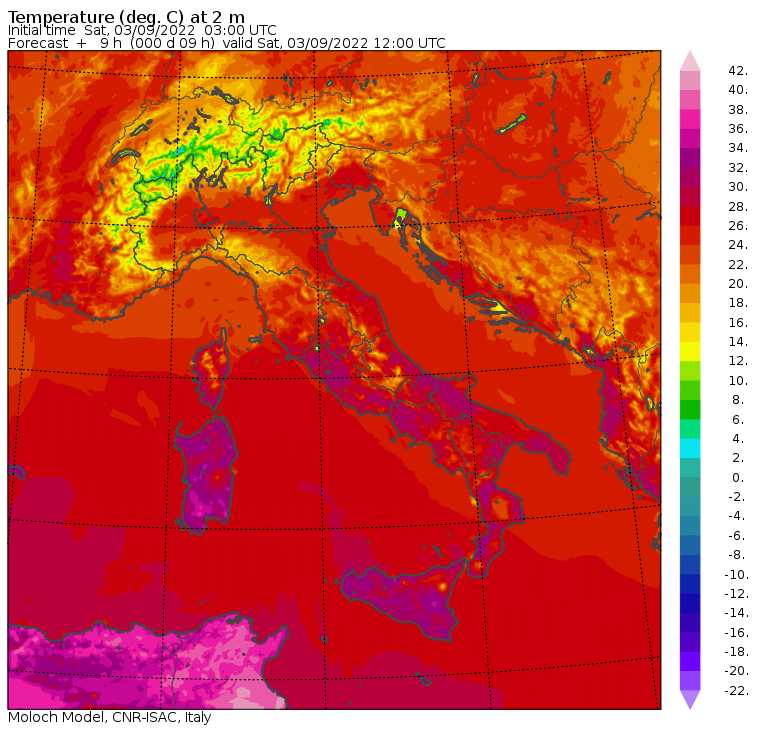 temperature massime 3 settembre