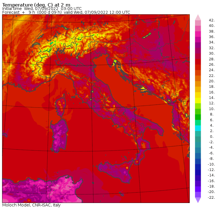 temperature massime 7 settembre