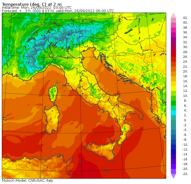 temperature minime oggi