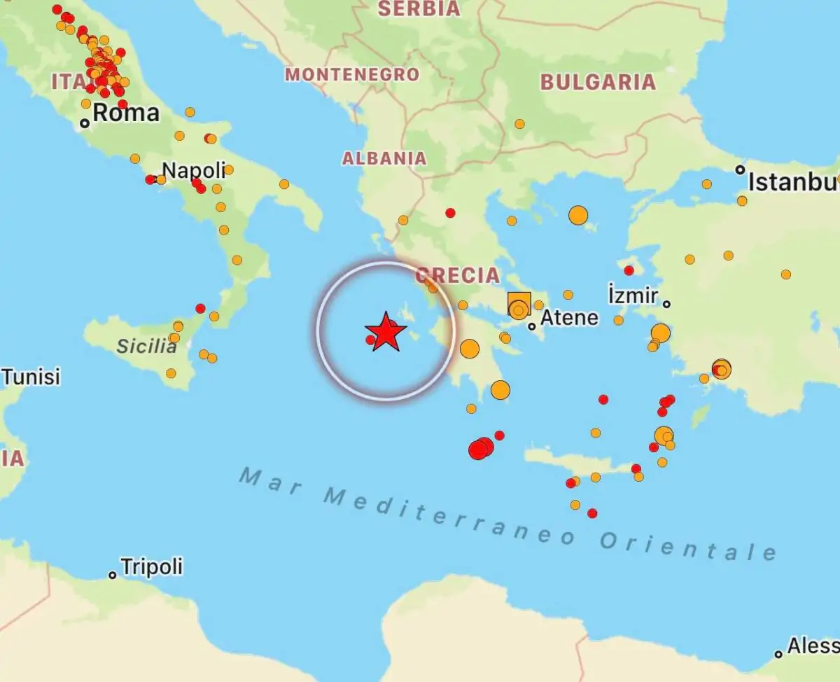 terremoto grecia oggi mar ionio