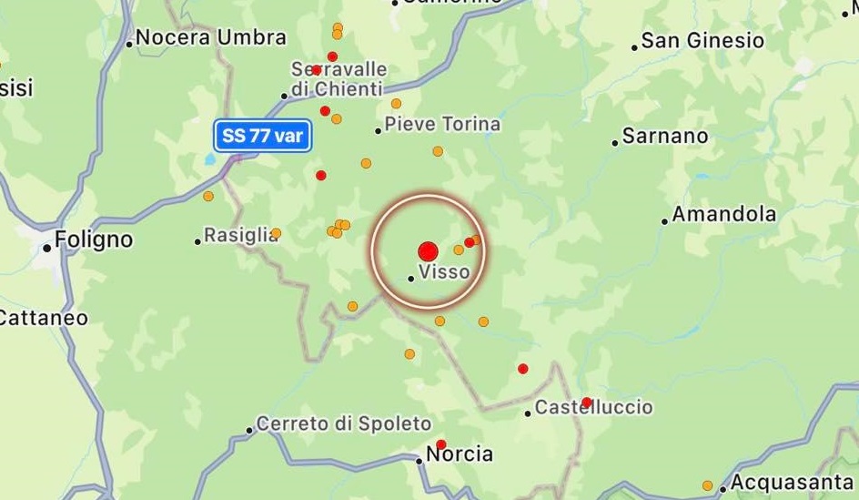 terremoto oggi visso ussita